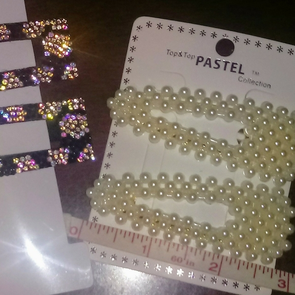 Large Pearl Hair Clips: (2 pairs large hair clips) - Picture 7 of 7